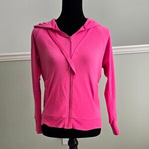 UNIQLO Women Ladies Heattech Fleece Long Sleeve Full Zip Hoodie Pink Medium